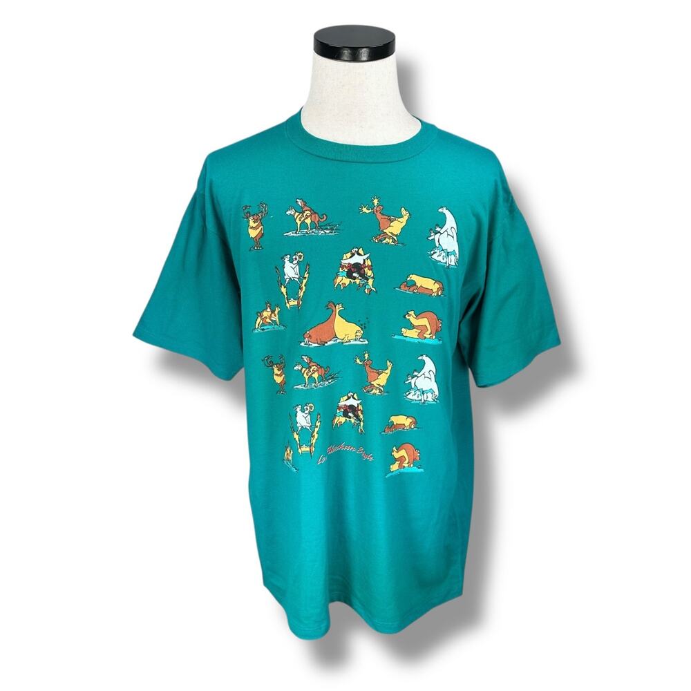 Vintage Love Alaskan Style Animal‎ Sex T-Shirt Men's XL Teal Blue Funny USA 90s